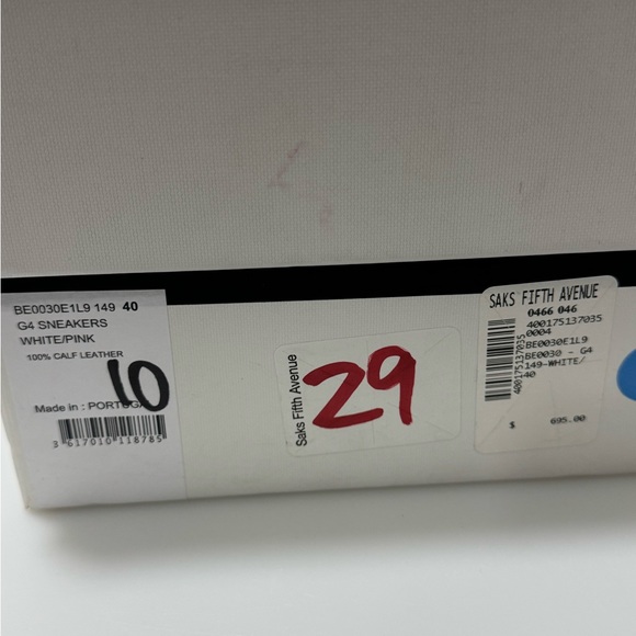 Givenchy G4 Lace-Up Sneakers White Pink Women’s EU 40/US 10 - Picture 7 of 8